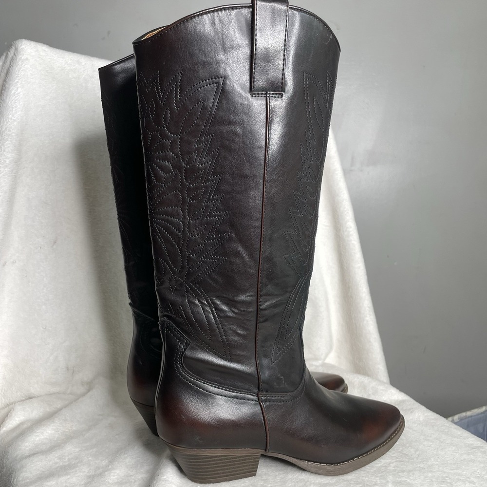 VTG Zodiac Womens Size 9M Shoes Brown Leather Western Cowboy Boots